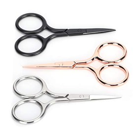 TOPINCN Tijeras Vintage de Acero Inoxidable, 10 x 3 cm, Set de 3 Piezas para Bordar, Coser, Cejas, Manualidades, Portátiles y Duraderas