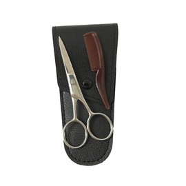 FOMIYES 2-piece Eyebrow Beard Scissors Set Precision Cutting Shears for Men's Styling Black