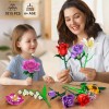 PLAXSOON Flower Bouquet Building Set Valentines Day,18 Flowers Rose Building