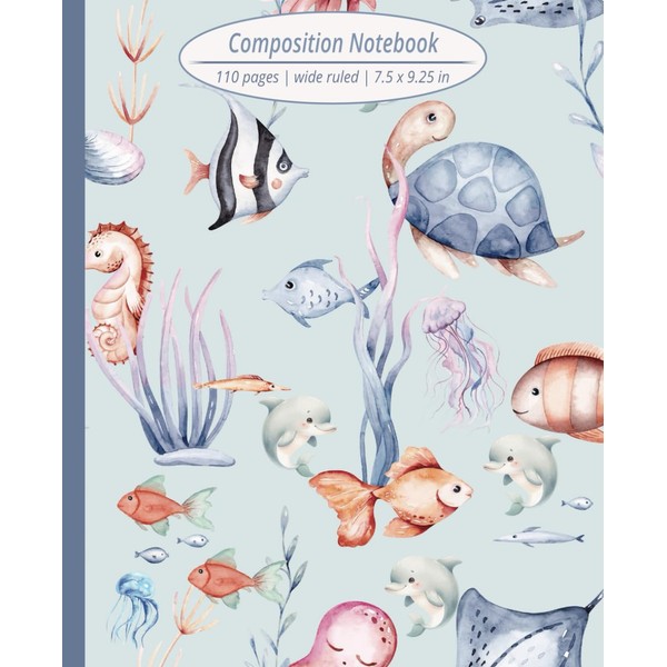 Under the Sea Pastel Notebook: Cute Sea Life Design, 7.5"