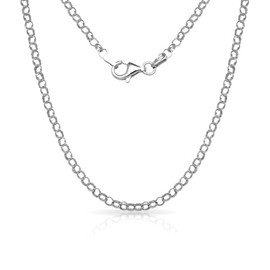 JewelryWeb 925 Sterling Silver 24 Inch X 3.0 mm Rolo Chain Necklace Chain-Necklace for Women and Men
