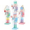 HOMSFOU Christmas Nutcracker Soldier Wooden Christmas Nutcracker Decorations 4pcs King