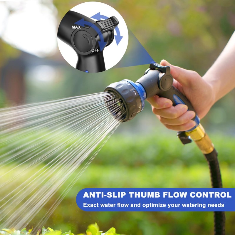 HOSUN Heavy Duty Garden Hose Nozzle, Adjustable Metal Water Sprayer