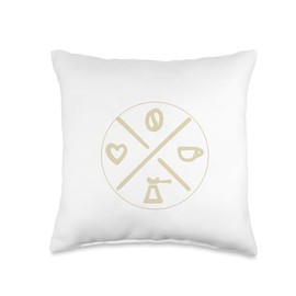 Coffee Compass Caffeine Lover Throw Pillow