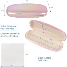 Joyberg Glasses Case, 2 Pack Eyeglass Case with Cleaning Cloth, Glasses Case