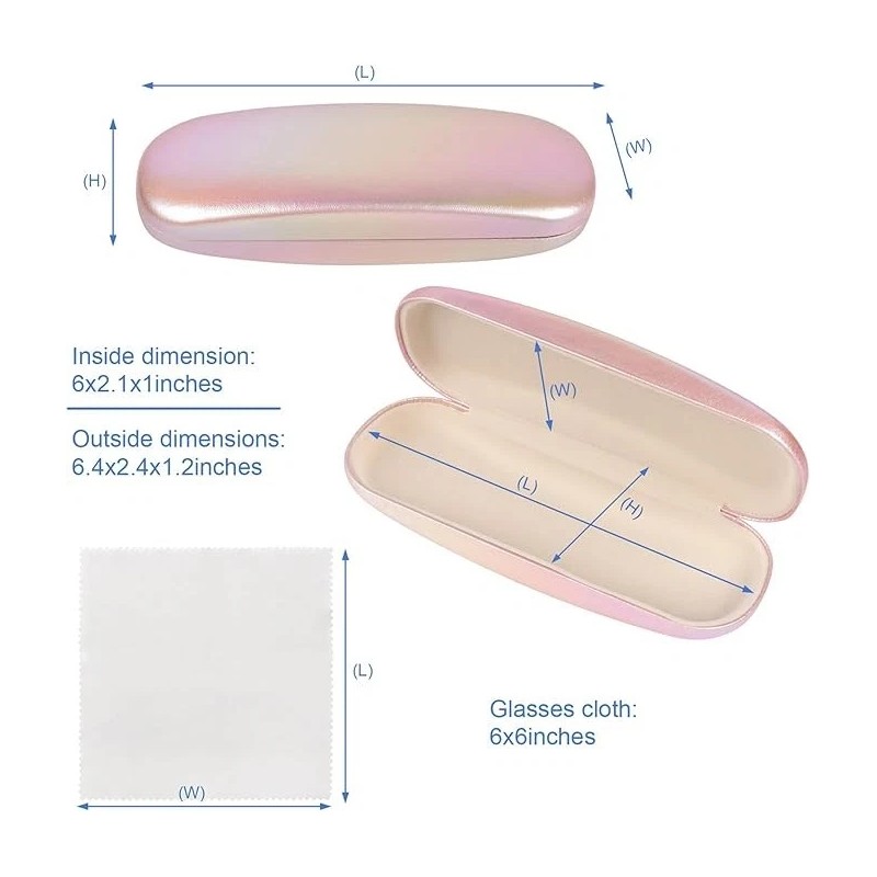 Joyberg Glasses Case, 2 Pack Eyeglass Case with Cleaning Cloth,
