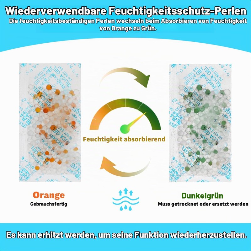 Pack of 20 silica gel bags, 10 g, regenerable desiccant