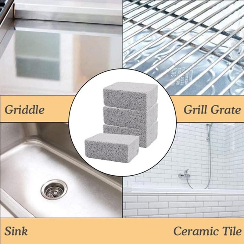 RXKFIGX Pack of 4 Cleaning Block for Grill Stones, Grill