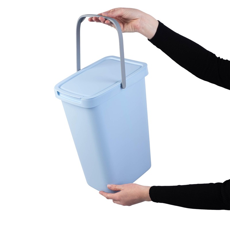 KADAX Waste Bin with Lid and Handle, Plastic Waste Bin,
