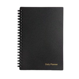 UtyTrees To Do List Notebook, Daily Planner Undated - Blank Hourly Schedules Appointment Planner, Simple Planner, 7.6"x10.2" Bigger Planner, Time Management Manual and Planner, 96 Pages, Black