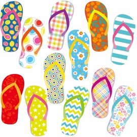 Fancy Land Flip-Flop Cutouts Summer Bulletin Board Cutouts Decorations for Back to School Classroom Wall 60Pcs