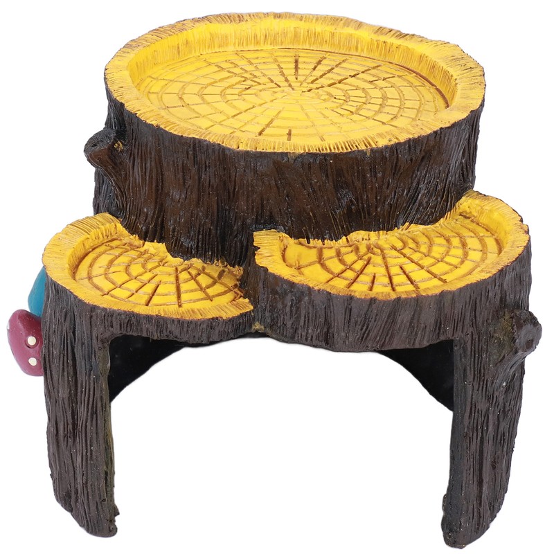 Resin Mini Stump Shape Hiding Hole Wooden Cave Artificial Aquarium