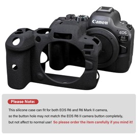 MUZIRI KINOKOO EOS R6/R6 II - Funda protectora compatible con cámara Canon EOS R6/EOS R6 II/EOS R6 Mark II - Funda de silicona suave para cámara, color negro