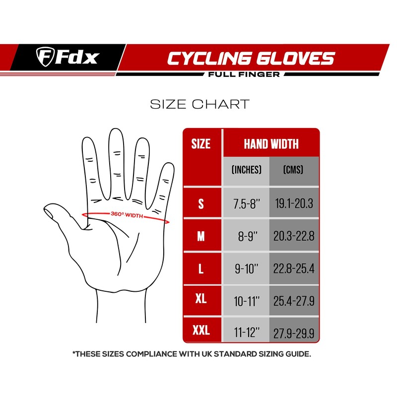 FDX Full Finger Cycling Gloves Winter Breathable Water Resistant Windproof