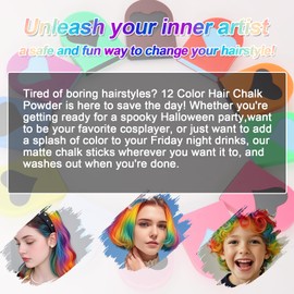Haarkreide für Mädchen,Ultikare 12 Stück Haarfarbe Auswaschbare Haarkreide für Kinder temporäre haarfarbe Set Karneval Weihnachtsmarkt Kinder, Mädchen