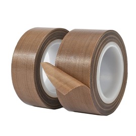 QRITY 2 Rolls High Temp Tape 20mm x 10m, PTFE Tape, Teflon Tape, High Temperature Adhesive Tape, Thickness 0.18 mm, for Vacuum Sealer Machine, Hand or Impulse Sealer, Heat Resistant Up to 300℃