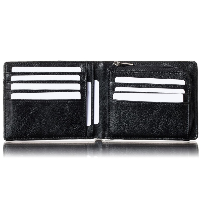 JIL GORDON Men's Bi-Fold Wallet, Popular, Large Capacity, Ultra Lightweight,
