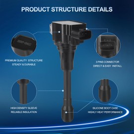 GRIZZLY AUTO Ignition Coil Pack Replacement for Nissan Infiniti Altima Cube Sentra Rogue Select NV200 FX50 M56 QX60 1.8L 2.0L 2.5L 5.0L 5.6L Replaces# UF549 C1696 Set of 4