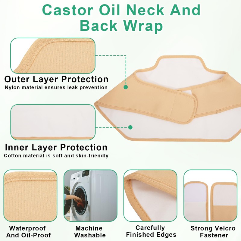 Castor Oil Pack Shoulder and Neck, Reusable Castor Oil Compress