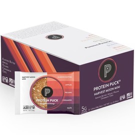 Protein Puck Plant Based Bars | Snacks with Vegan Protein | 12 Count | 1.34 oz Mini Size | Gluten Free, Non Dairy, Kosher Certified Non GMO Premium Healthy Bar (12 Count, Harvest Moon)