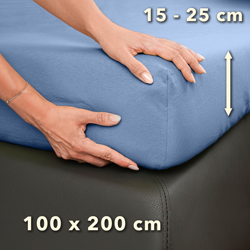 Studio Basic Fitted Sheet 100 x 200 cm, 100% Combed