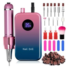 Eléctrico Portátil Recargable De 35000 Rpm Para Uñas De Mani Color Champagne