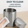 JILLICK Small Mini Trash Can with Lid, Brushed Stainless Steel