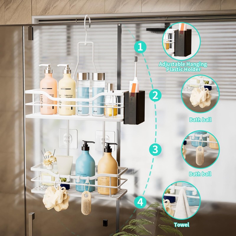 HapiRm Shower Caddy Hanging Organiser - 2 Tier Bathroom Caddy