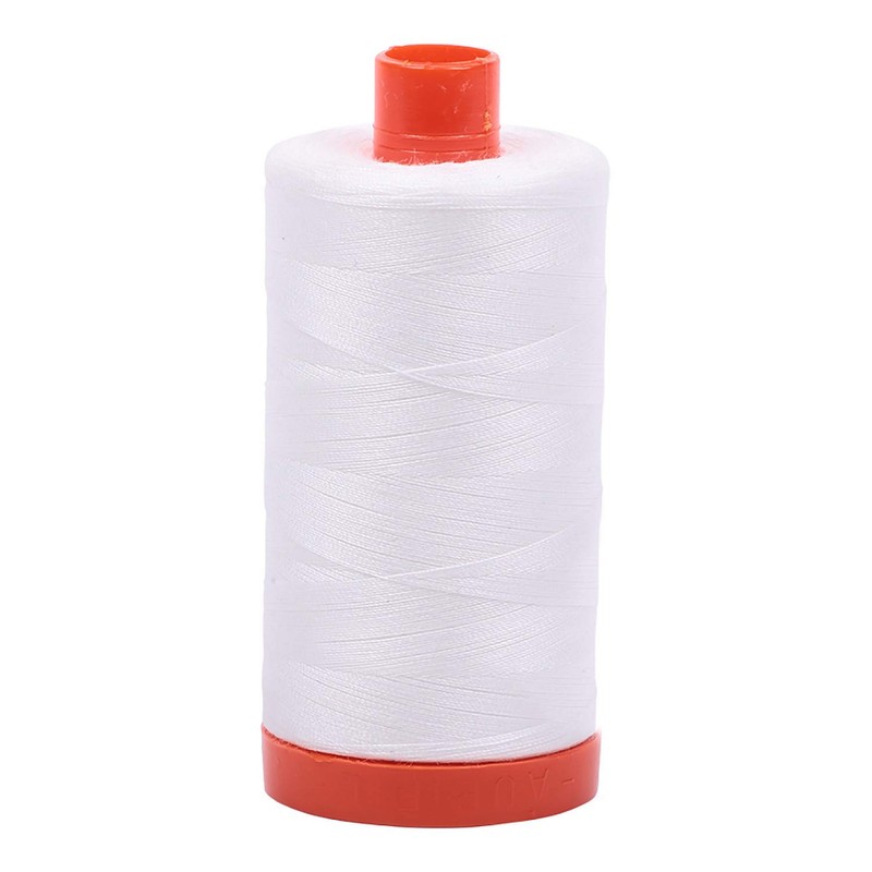 Aurifil Cotton Mako 50wt 1300m 2-Pack: (Natural) White + Red