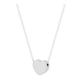 925 Sterling Silver Tiny Silver Heart Necklace Floating Silver Heart Necklace Si