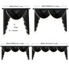 ELKCA Luxury Black Velvet Curtain Valances for Living Room with