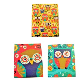 Pink Light Design 3 Folder Set ~ What a Hoot! (Owls and Flowers on Blue, Yellow, and Pink)