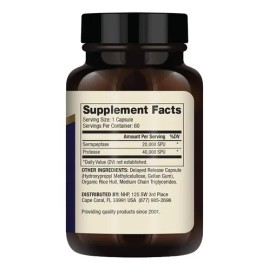 Dr. Mercola Suplemento Serrapeptase Enzimas 60 Cápsulas Salud Cardiovascular