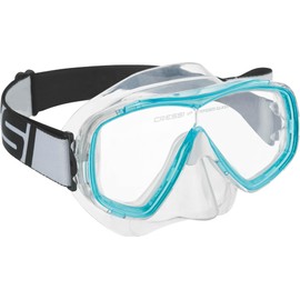 Cressi Estrella Jr - Diving and Snorkelling Mask, Transparent/Aquamarine, One Size, Kids Unisex
