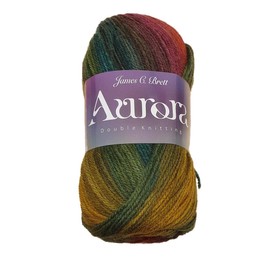 James C Brett Aurora DK 20% Wool Rainbow Knitting Crochet Yarn (05), Multi Coloured