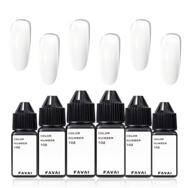 FAVAI Gel Aerógrafo Esmalte de Uñas Air Gel Set Color Blanco (102) 6X15Ml                                                                             