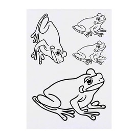 Azeeda 4 x 'Frosch sitzend' Temporäre Tattoos - Wasserfest, Hautfreundlich & Ungiftig · Transfers in Verschiedenen Größen (TO00067844)