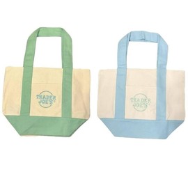 4pcs-Trader Joe’s Women’s Floral Tote Bag - Stylish & Spacious Beach Bag, Perfect for Summer Vacations, Shopping & Casual Outings, Lightweight & Chic Beach Purse for Women, Ideal for Travel，Vacation Essentials.:_2PC green+blue