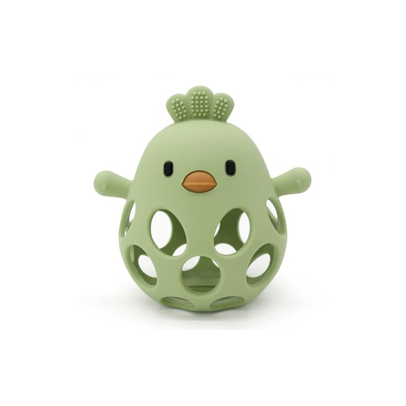 Teething Ring & Rattle for Babies - Sensory Toy from