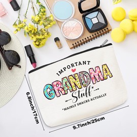 Grandma Gifts Cosmetic Bag Makeup Bag Grandma Birthday Gifts from Granddaughter Grandson Mothers Day Thank You Retirement Gifts for Women Mimi Grandma to Be New Grandma Granny Christmas Toiletry Bag