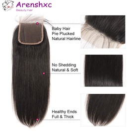 Closure Human Hair 4x4 HD Lace Closure Brazilian Hair Human Hair Closure for Black Women Straight Natural Remy Hair Soft Swiss Lace 8 inch