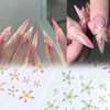 Flower Nail Stickers 3D Nail Art Stickers Self-Adhesive Summer Pink