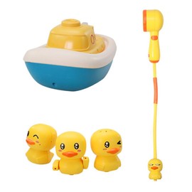 Electric Baby Bath Toys Water Spray Toys Rotate Boat with 3 Fountain Methods Ducks Sprinkler Shower Bathtub Toys for Kids Boys Girls