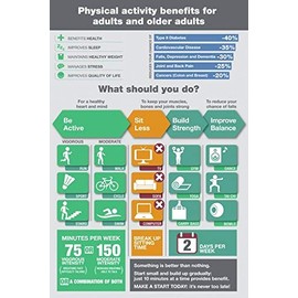 Adult Physical Activity Benefits Infographic Poster 24x36 Simple Clear Detailed