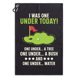 I was One Under Today Funny Printed Golf Towel Gifts for Men Dad