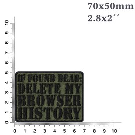 Gamer Embroidered Patch with Saying "If found dead: DELETE my Browser History" Tactical Morale Patch Gamer Gift Application for All Fabrics 70 x 50 mm