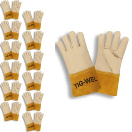 Cordova 8130M Premium Grain Cowhide Mig-Tig Gloves, 4-Inch Russet Split Gauntlet, Aramid Sewn, Medium, 12-Pack Bulk Mig-Tig Welding Gloves