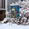 Winter Solitude Cardinal Garden Flag Lamp Post Snowy 12.5" x