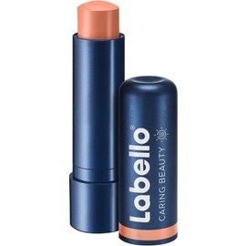 LABELLO Bálsamo Labial Caring Beauty Nude (4.8 g), Color Intenso y Cuidado Duradero con Vitamina E y Aceite de Almendras Orgánico