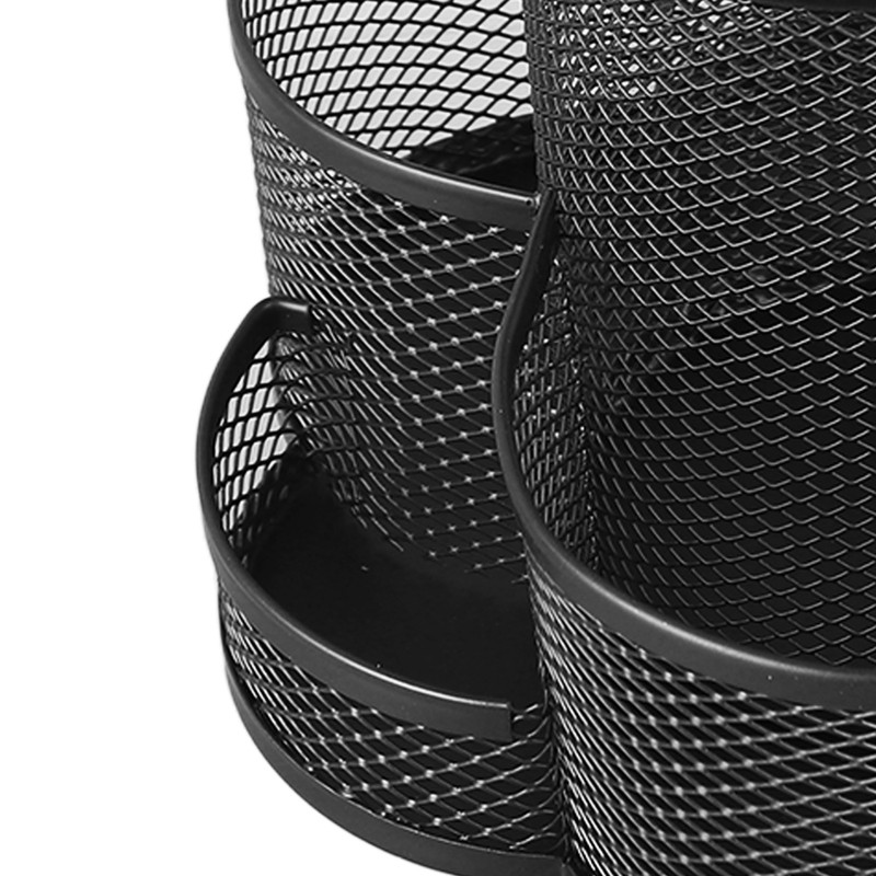 Mesh Desk Organizer 7 Compartments 360 Degree Rotating Multifunctional Pen